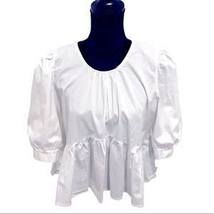 Boohoo Puff Sleeved Peplum Top